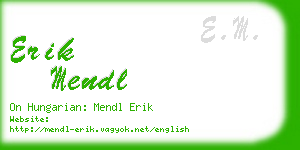 erik mendl business card